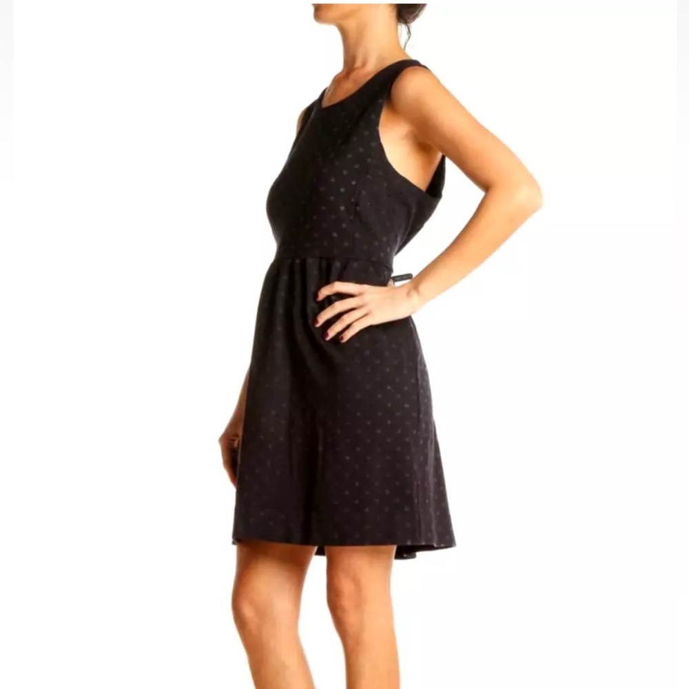 🟠J CREW Sleeveless Polka Dot Dress in Black/Black XS